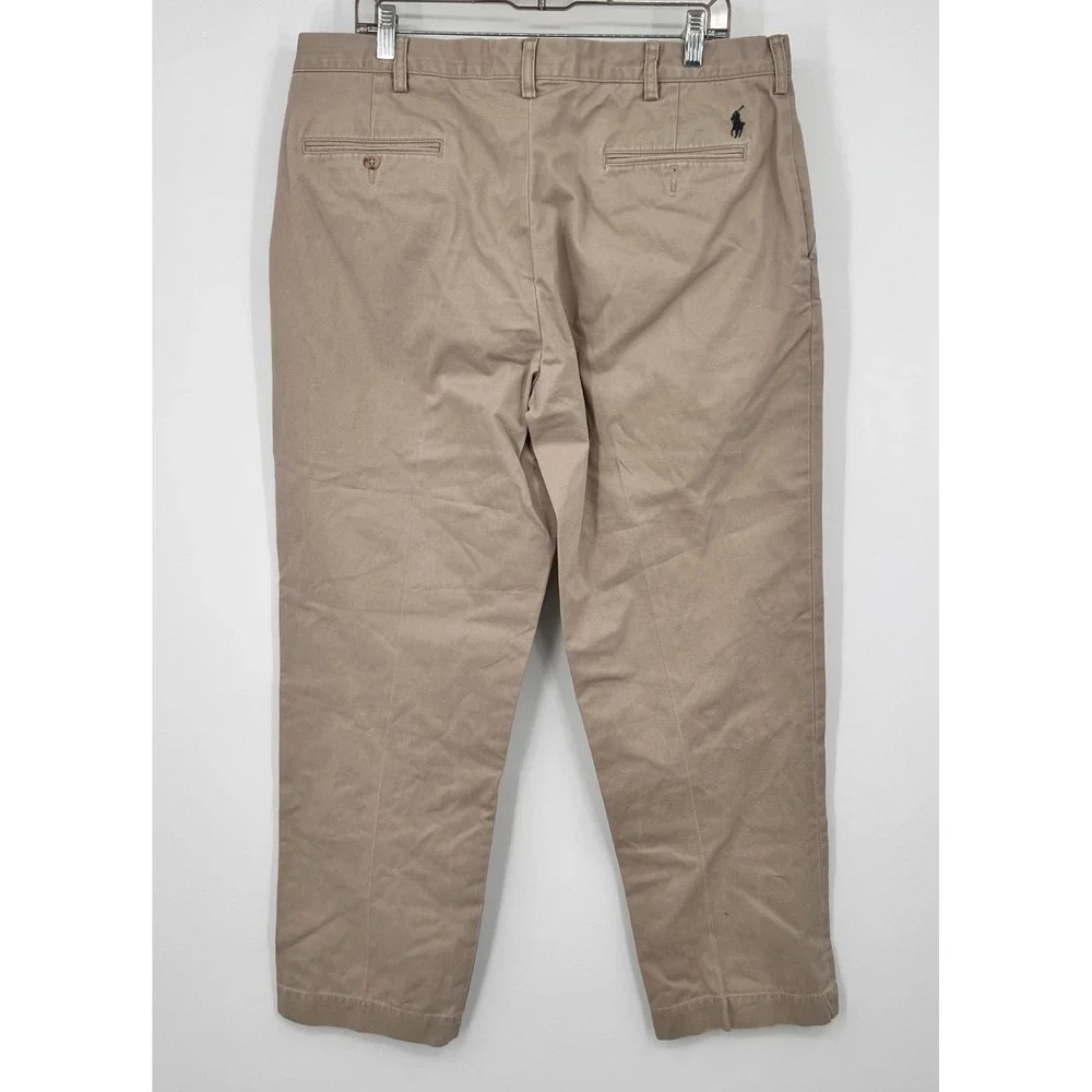 Polo Ralph Lauren Preston Pant Mens 38/32‎ Tan Khaki Cotton Chino Trousers